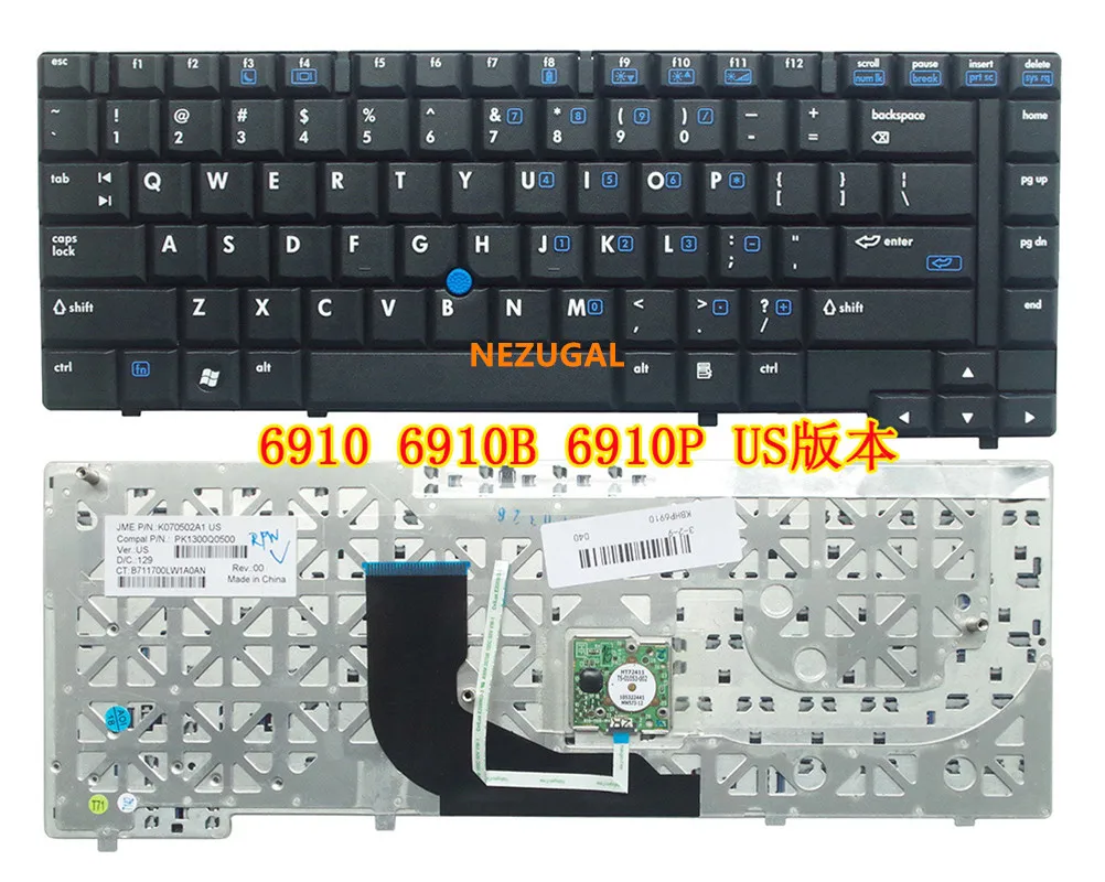 

Клавиатура для ноутбука HP 6910P 6910 6910B с английской раскладкой, Черная