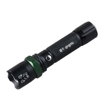 

LED tactical flashlight adjustable focus 5W Q5 torch light multifunction 5 mode rechargeable lithium battery