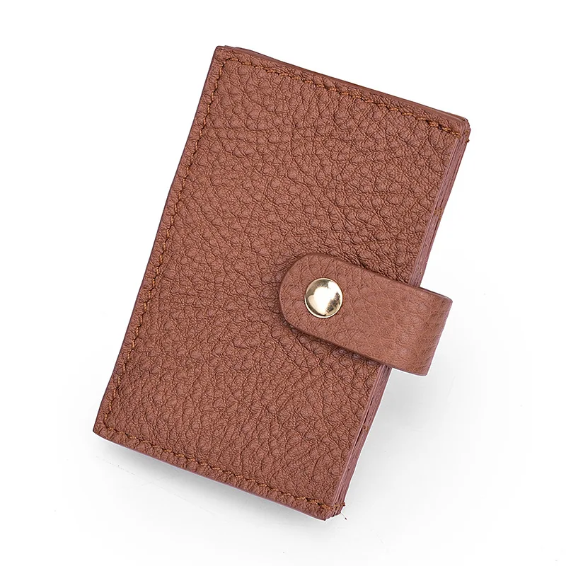 Коричневый Head Leather Do Card Card Bag Bank Card Card Short Leather Bag - Цвет: Коричневый