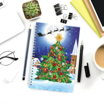 

Christmas Tree Design Diy Notebook Crystal Diamond Mosaic Diamond Painting By Numbers A5 50 Pages Ring Binder Diamond Tool ZB04