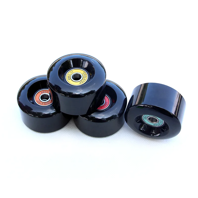 55*32mm skateboard wheels black brush street wheels with 8pcs colorful skateboard bearings 78A PU skateboard wheels