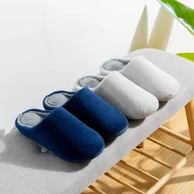 Теплые мягкие зимние домашние тапочки из флока с мехом для мужчин и женщин; нескользящие домашние теплые тапочки для мужчин; Прямая поставка