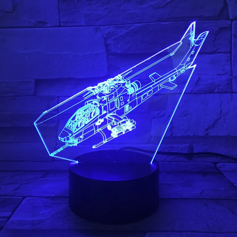 Вертолет Bell 206 3d светодиодный ночной Светильник USB сенсорный Сенсор Украшения в спальню светильник мальчик ребенок дети подарок винтокрылый ночной Светильник прикроватный
