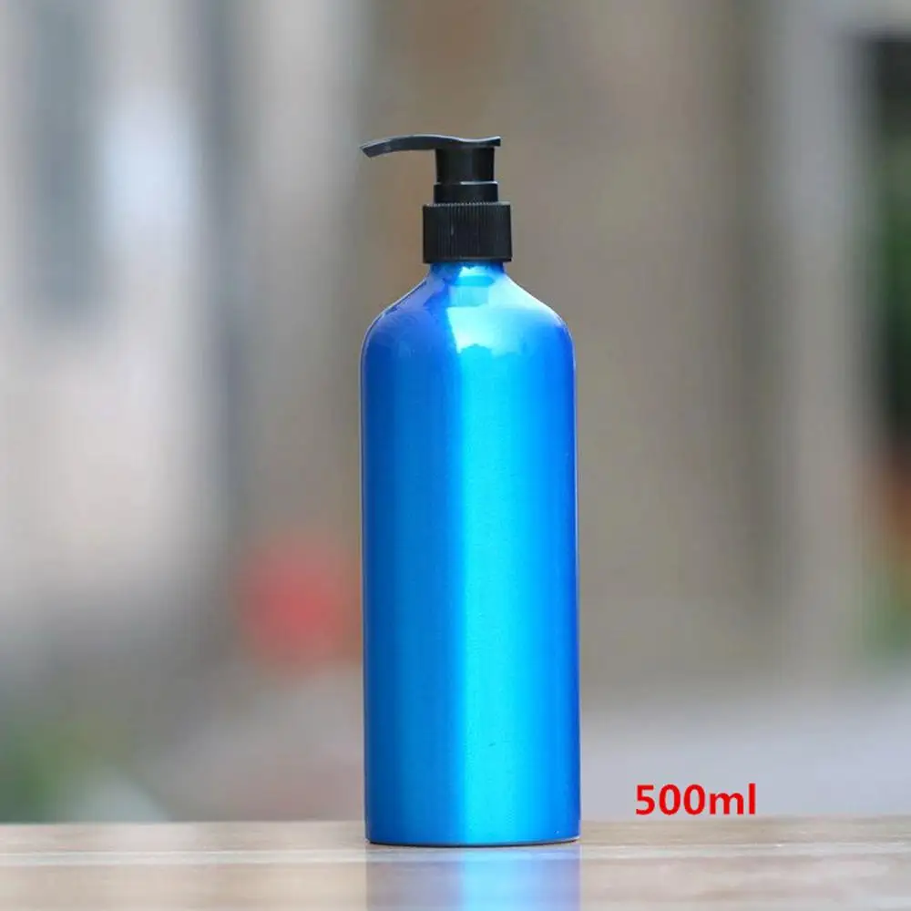 500ml Контейнер для эмульсии высокой емкости 150 мл 200 мл 250 мл 300 мл 500 мл Косметическая алюминиевая бутылка для лосьона синяя Великолепная Бутылка для путешествий 5 шт - Цвет: 500ml