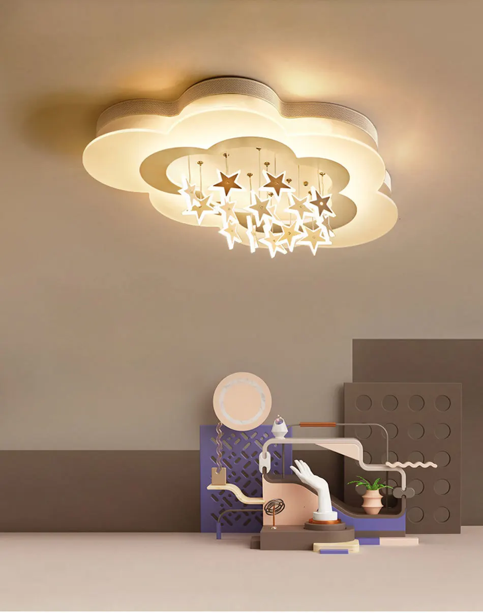 Простой современный потолочный светильник спальня лампа творческая личность облако освещение мальчик девочка детская комната потолочный светильник