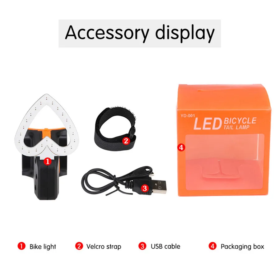 Powerful bike lights USB charging bicycle tail light waterproof LED bike night warning safety smart light lampka rowerowa 35A5 (4)
