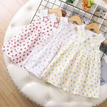 Детские платья для девочек, летние платья для малышей, хлопковая одежда с принтом для девочек, милые детские платья