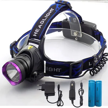 

XML T6 Headlamp LED Headlight Waterproof 2000Lm Head Lamp Light Flashlight Torch Lantern with AC Car Chargers 18650 Battery