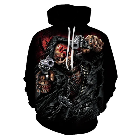 New to the horror movie role-playing doll Chucky Fashion men's hoodie 3D printed clown casual couple hooded sweatshirt pullover - Цвет: WY702