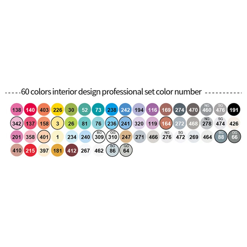 60colors-Interior FINECOLOUR EF103 Двойные головки Профессиональный маркер для рисования ручка жирной спиртовой Маркер 12/24/36/48/60/72/240 Цвета мягкой головкой круглый стержень - Цвет: 60colors-Interior