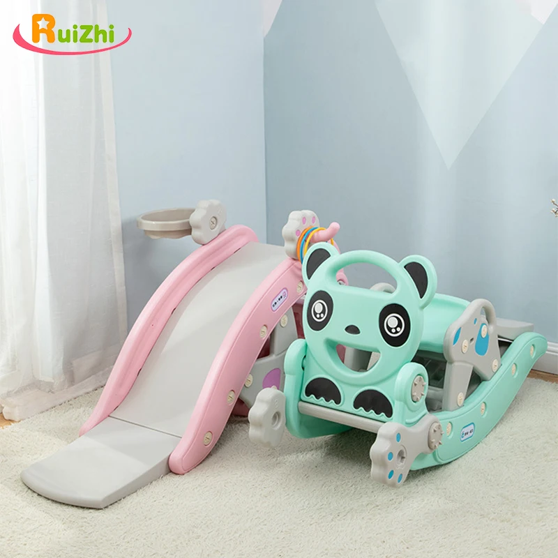 Детская горка-качалка Ruizhi Panda 2 в 1 с музыкальным креслом-качалкой