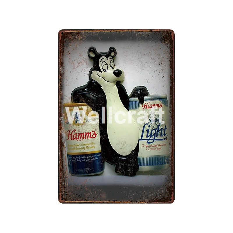 [ WellCraft ] Bock HAMMS Cole Beer Tin Signs Vintage Painting Bar Pub Poster Custom Decor LT-1967 - Цвет: GLC-16488