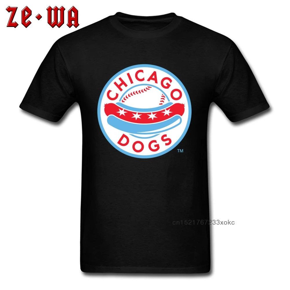 Футболка мужская с надписью Chicago Dogs забавная тенниска из хлопчатобумажной ткани