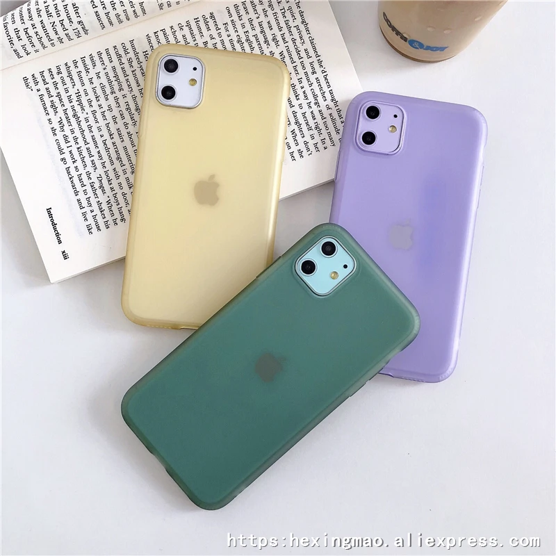 Ударопрочный цветной чехол s для iphone 11, 11Pro Max, XR, X, XS, Max, 6, 7, 8 plus, яркий цвет, Прозрачный чехол для телефона, чехол