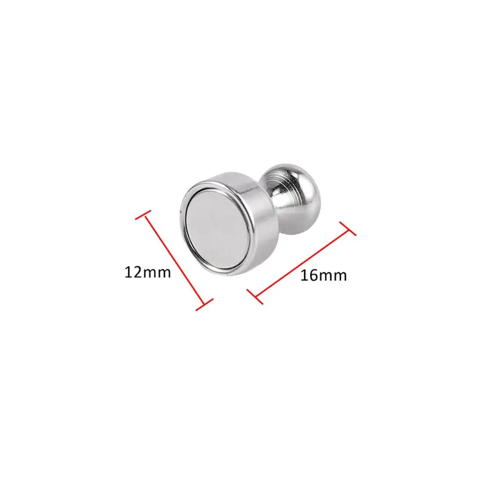 Proster 16Pcs Magnetic Push Pins Office Neodymium Metal Strong Pins Cone Stainless Steel Magnet for Refrigerator Magnet Pinboard