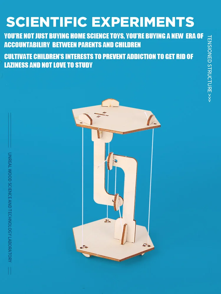 Wooden Anti-Gravity Diy Tensegrity Structure Floating Table Model Toy For Kids Child Gift Building Blocks