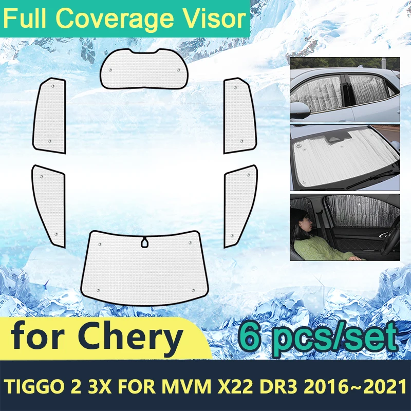 

Full Cover Sunshades For Chery Tiggo 2 3x MVM X22 DR3 2016 2017 2018 2019 2020 2021 Car Windshield Accessories Sun Protection