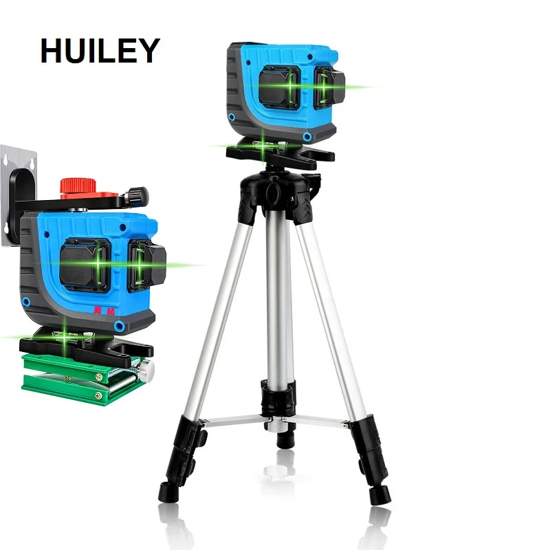 

12 Line Laser Level Self-Leveling Green Laser Level Remote Control Lifting Platform Wall Bracket Tripod 360 Degree Rotatable