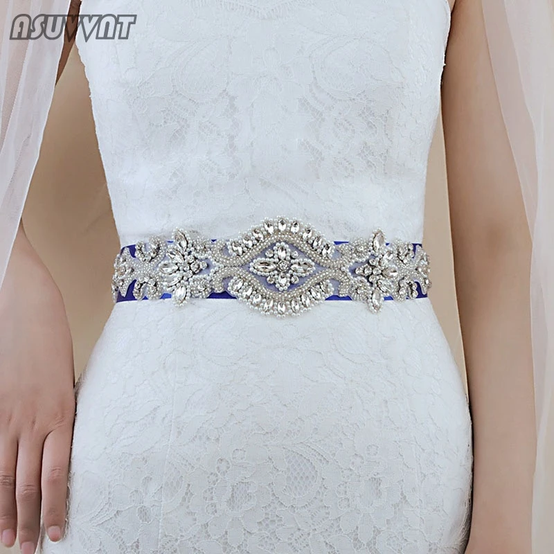 Fashion Bridal Belt Crystal Trim Applique Vintage Rhinestone Bridal Belt Rhinestone Belts For Gown Dress Girl Women Dress Belt