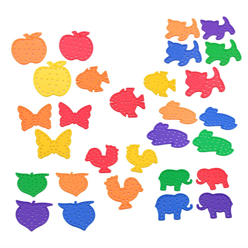 Montessori Lacing Boards educational toys 2/4/8sets Montessori Lacing Boards Chidlren Kids Baby Toddlers Fine Motor Skill Fingers Flexible Training Education Sensory Toys