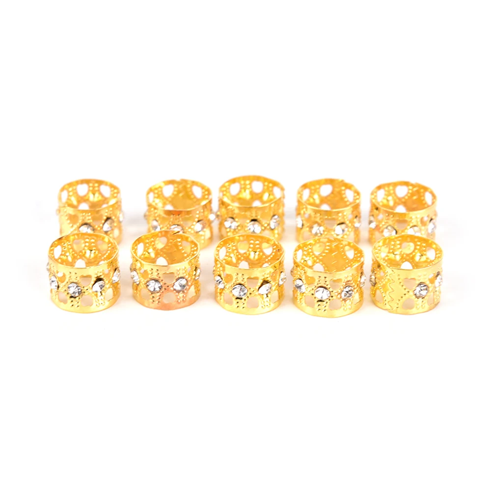 10pcs Dreadlocks Adjustable Hair Braid Cuff Clips Metal Tube Ring Dreadlock Beads For Braids Hair Beads 5