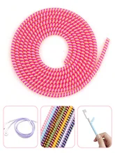 

1.4M Spiral Cable Protector Data Line Plastic Bobbin Winder Protective For Iphone Samsung Android USB Charging Earphone Cover
