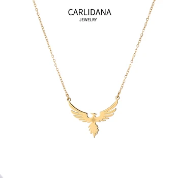 

Niche Design Greek Mythology Firebird Vintage Necklace IPG18K Gold Plated European Immortal Phoenix Necklace