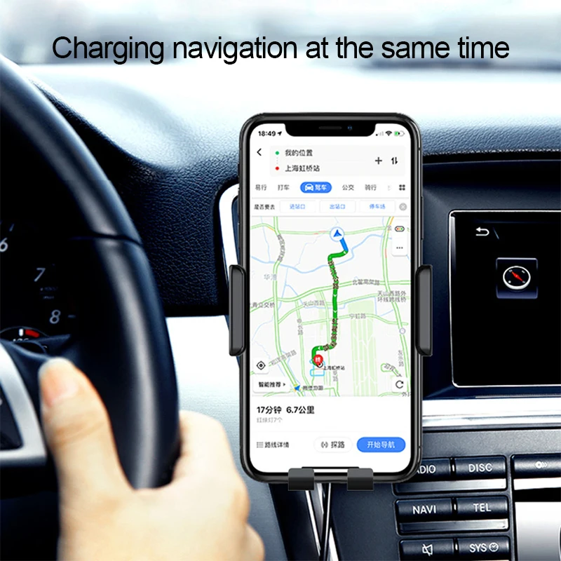 Автомобильный держатель для телефона с беспроводной зарядкой для iPhone Xs Max X samsung S10 S9 Xiaomi Mi 9 QI Беспроводное зарядное устройство с вентиляционным отверстием для приборной панели 2 типа