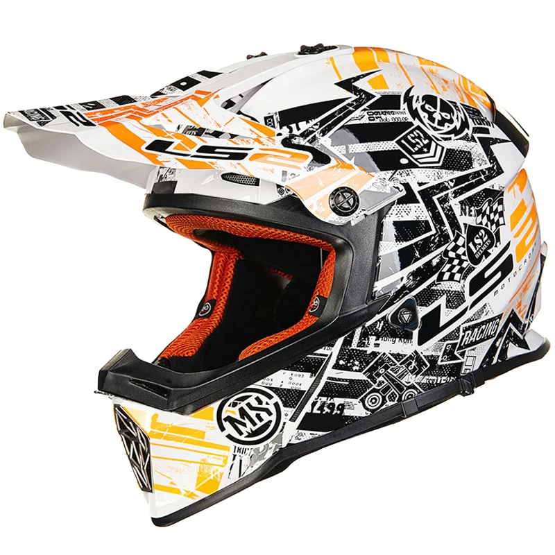 LS2 Профессиональный мотоциклетный внедорожный шлем гоночный шлем для мотокросса DOT ECE Полнолицевой мотоциклетный шлем для мотокросса - Цвет: 6