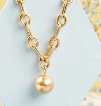 New Hip Hop Metal Thick necklace Chain For Women with round ball Stainless Steel everyday essential Party Jewelry