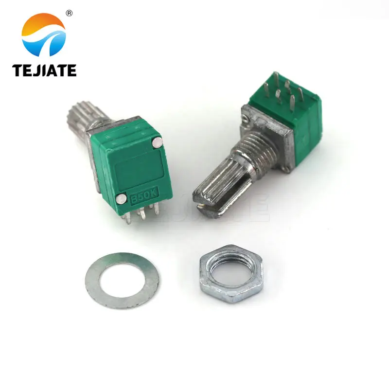5pcs-RK097G-20K-50K-100K-B5K-with-a-switch-audio-6pin-shaft-15mm-amplifier-sealing-potentiometer