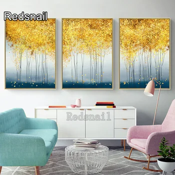 

5D DIY modern living room painting abstract gold fantasy diamond Mosaic poster forest Nordic 3 home decor TT2733