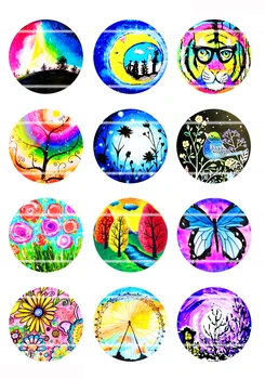 

Handmade Colorful picture Round Glass Cabochons Refrigerator magnet for Necklace Decoration and Phone Chain Accessaries118