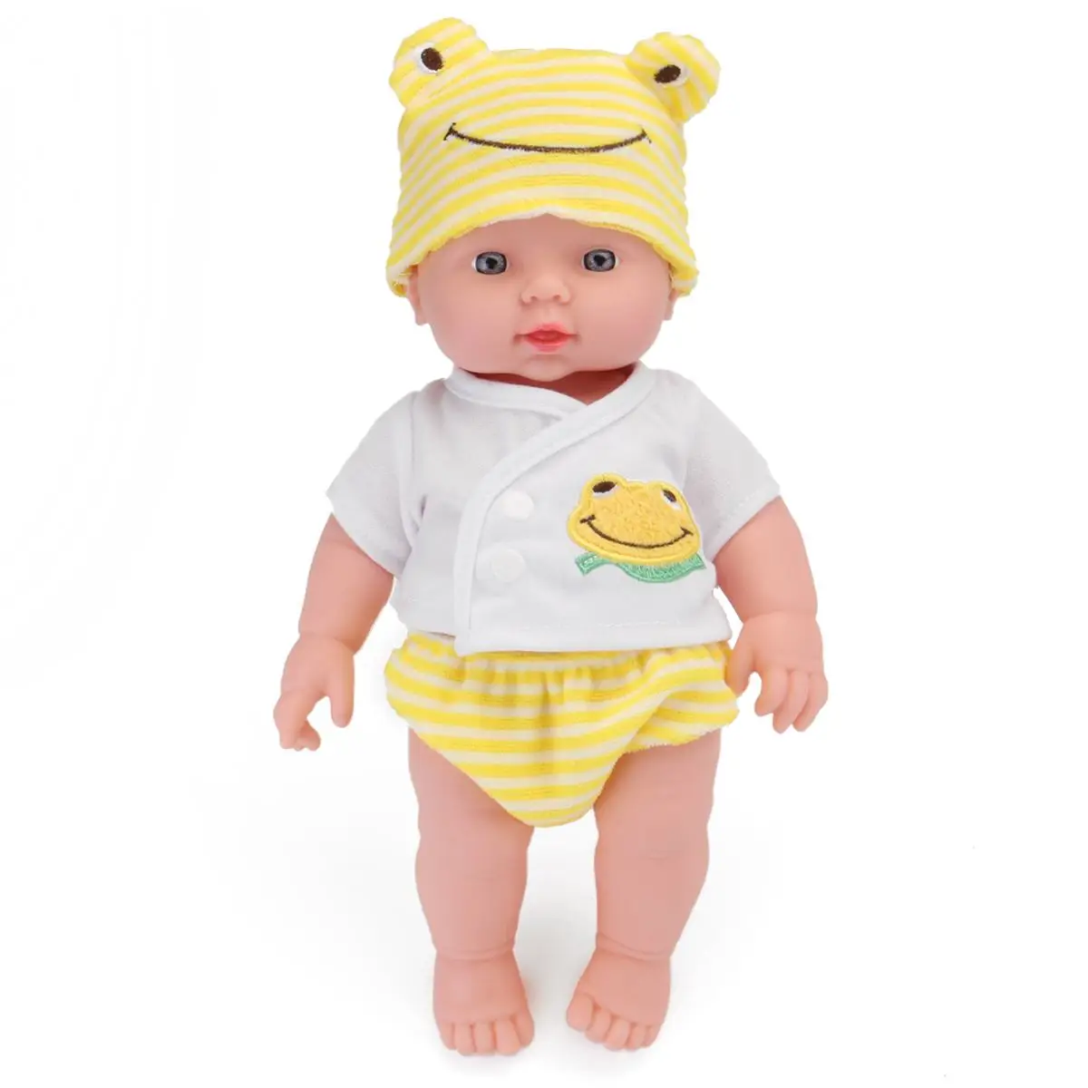Reborn Baby Кукла Пупс игрушки для детей 30 см виниловые Силиконовые Реалистичные мини куклы реалистичные Playmate с 4 звуками - Цвет: Цвет: желтый
