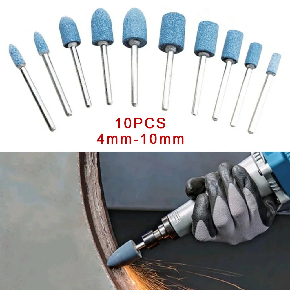 

10pcs Ceramic Stone Polishing Grinding Rotary Die Grinder Stone Head For Grind Drill Bit Tool Perfect Effect Big Deal