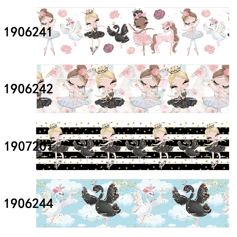 

FLRARibbon 38MM 75MM ballerina swan printed ribbon