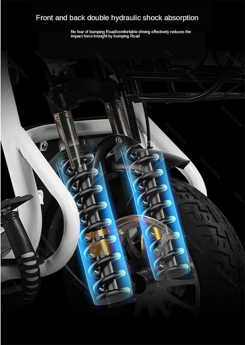 Electric Elderly Scooter Three Wheels Electric Scooters 80KM 60V 800W Portable 3 Wheel Electric Motorcycle With Shopping Basket (30)