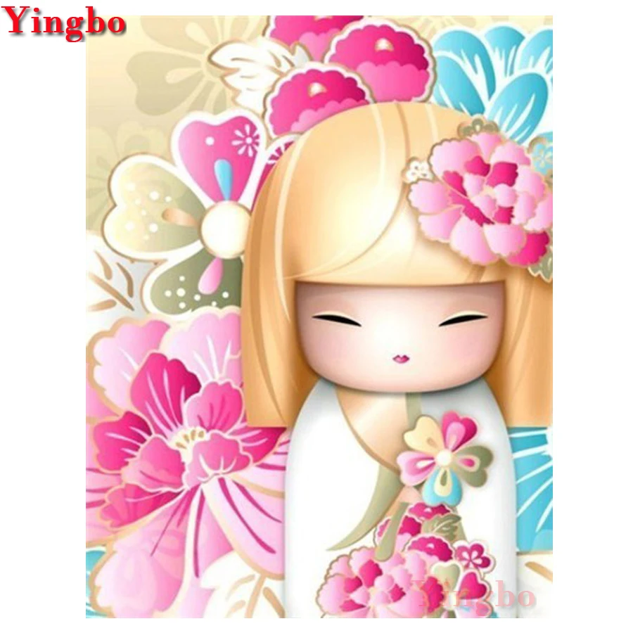 DIY японская кукла алмазная мозаика полная раскладка живопись круглая квадратная