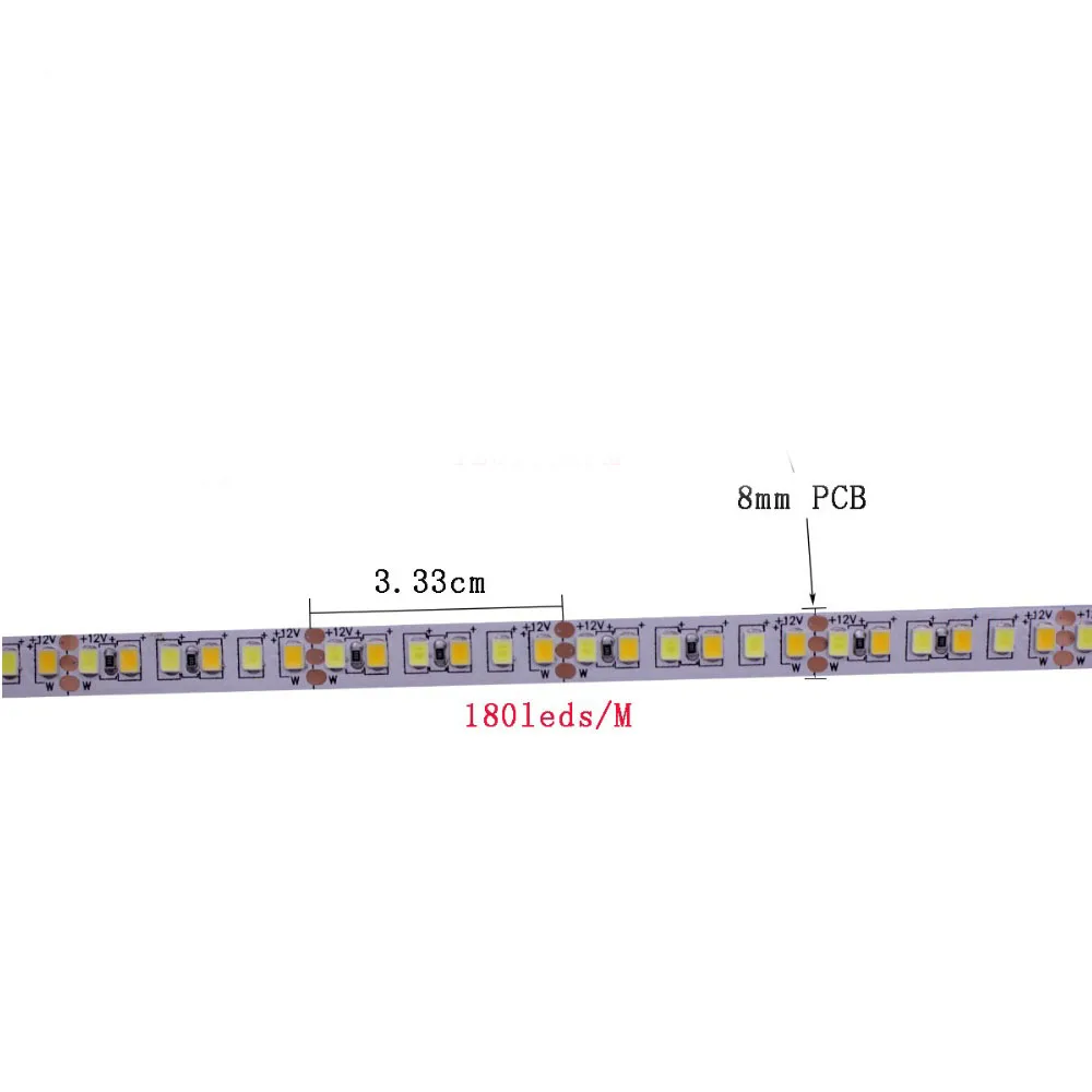 180leds 1m 5 м двойной Цвет ультратонкое естественное освещение CRI> 90 SMD2835 CCT затемнения Светодиодные ленты светильник, работающего на постоянном токе 12 В в WW CW Цвет Температура Регулируемый гибкий светодиодный лента - Испускаемый цвет: 180leds 1m