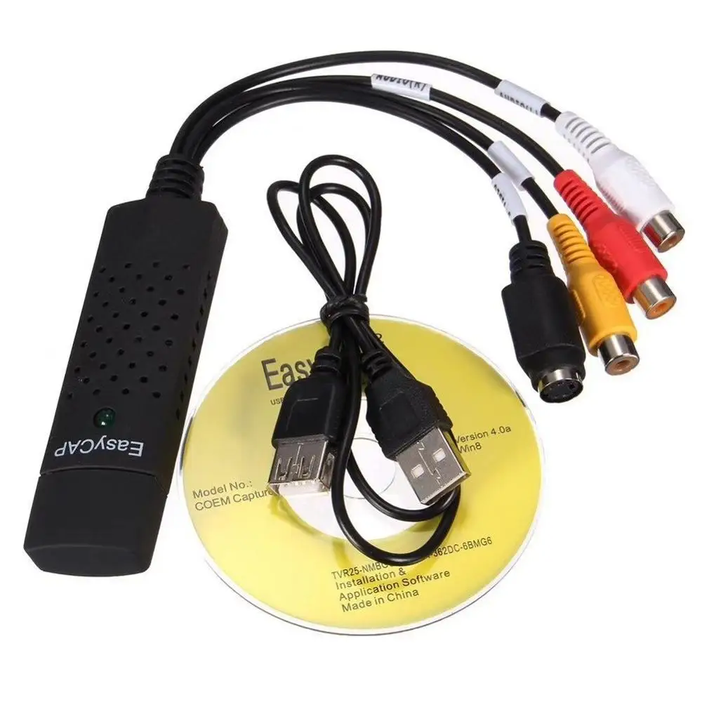 Видео Аудио VHS конвертер DVD карта захвата адаптер USB 2,0 аналоговый преобразователь видео в цифровой формат аудио видео DVD VHS запись
