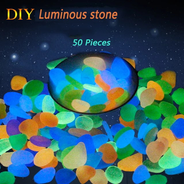 50 Pieces Luminous Stone Glow in the Dark Pebbles Toys Glowing Stones Rocks for Walkways Aquarium Plants Garden Yard Decor 1