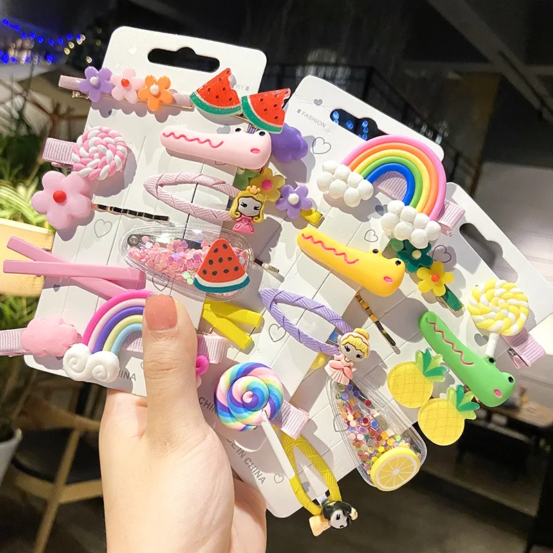 

ins cute children's quicksand bb hairpin broken hairpin net red cross duckbill clip headdress back head word clip