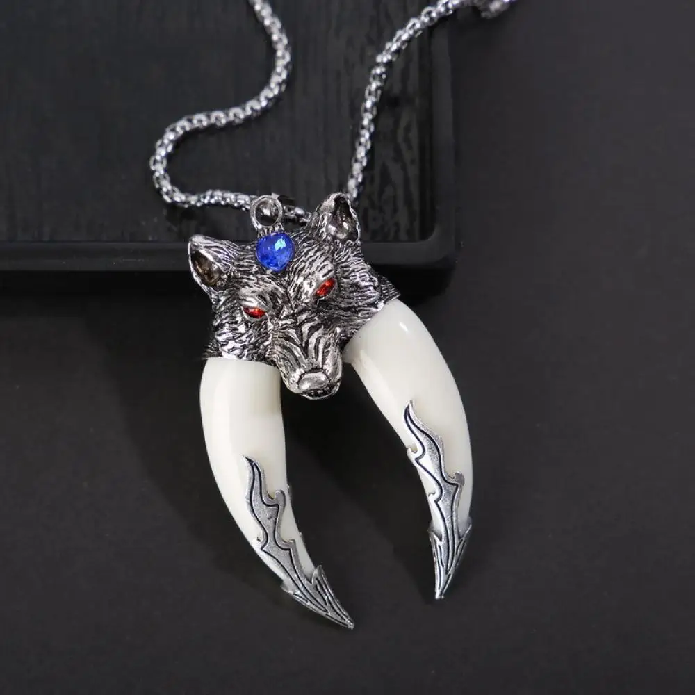 

New Fashion Punk Nordic Beast Spike Domineering Pendant Necklace Men's Charm Rock Classic Amulet Jewelry