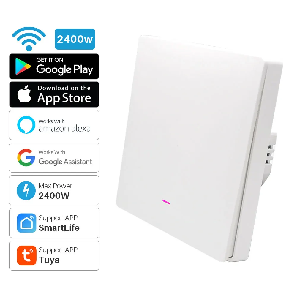 1Gang Tuya Smart Switch WiFi Plush Button Switch AC 100 240V 2400W Smart Home Automation Works With Alexa Google Home|Home Automation Modules| - AliExpress