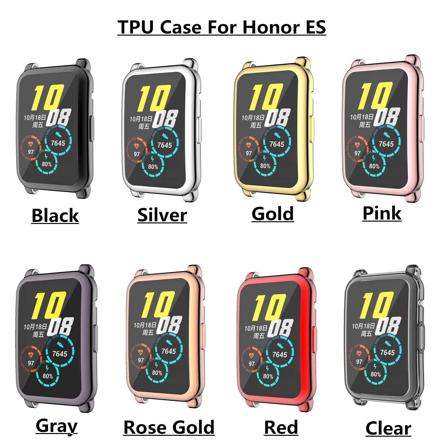 Чехол из ТПУ для Honor Watch ES Band Универсальный Ультратонкий защитный чехол экрана с