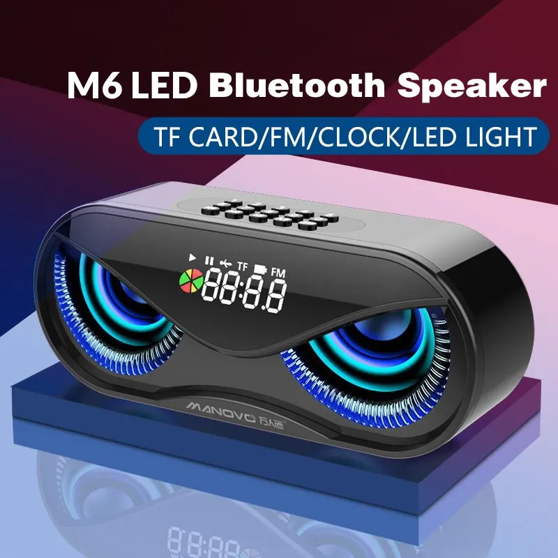 M6 Сова Беспроводной Портативный Bluetooth Динамик светодиодный стерео звук бас