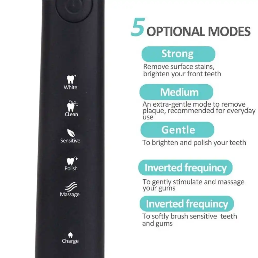 Electric Toothbrush Sonic Wave Rechargeable Top Quality Smart Chip Toothbrush Head Replaceable Whitening Healthy Best Gift ! Electric Toothbrush Sonic Wave Rechargeable Top Quality Smart Chip Toothbrush Head Replaceable Whitening Healthy Best Gift !