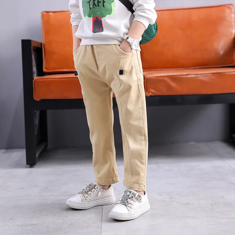 

BOY'S Pants 2019 Spring And Autumn New Style Korean-style Childrenswear Baby Pure Cotton Casual Pants Children Western Style Sli