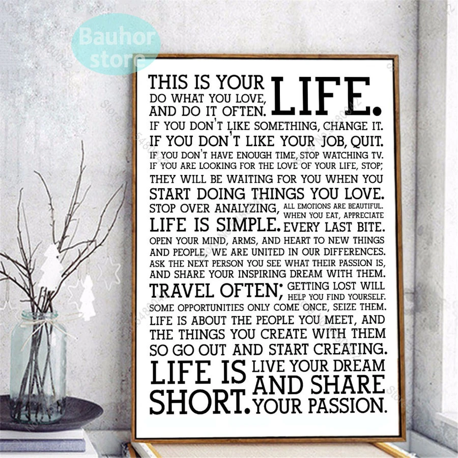 Motivational inspirational quote positive life poster picture print wall art 362