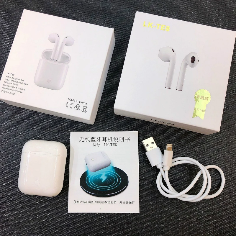 

Waterproof LK-TE8 Touch Type TWS Wireless Headphone Bluetooth 5.0 Binaural Calls Smart Earphones Charging In Ear New